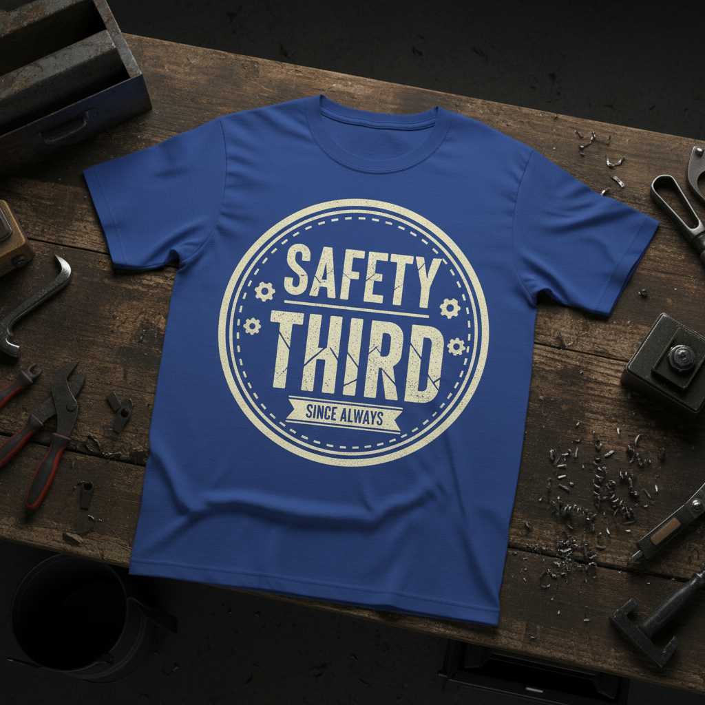 Safety Third Since Always Vintage Distressed T-Shirt, Funny Tee Gear