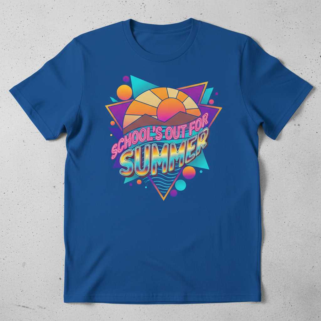 Schools Out For Summer Retro 90s Graphic T-Shirt, Funny Teacher Tee Outfit