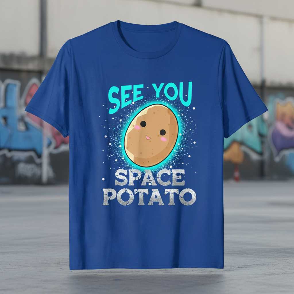 See You Space Potato Retro T-Shirt, Funny Novelty Graphic Tee Merch Idea