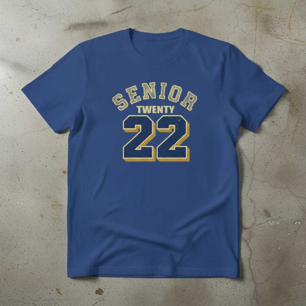 Senior Twenty 22 Vintage Distressed T-Shirt, Graphic Graduation Tee Souvenir