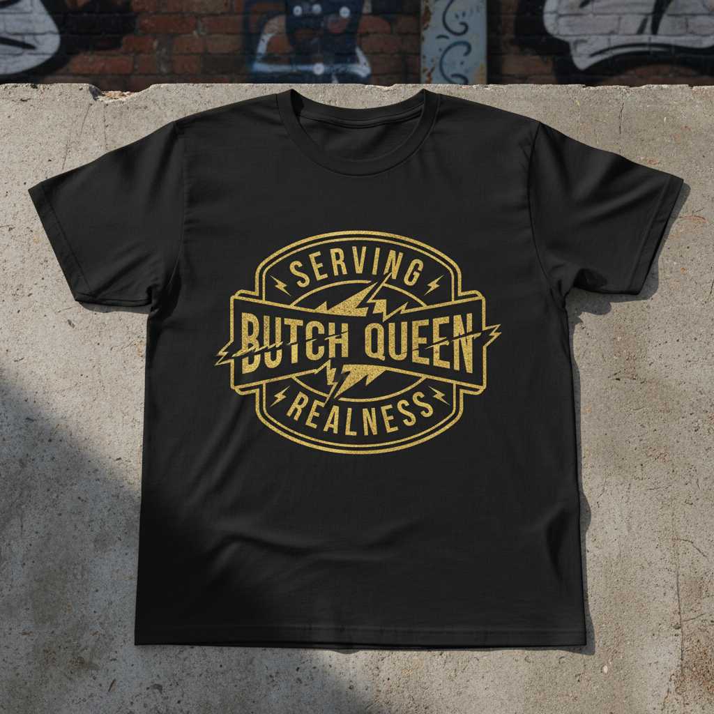 Serving Butch Queen Realness Vintage T-Shirt, Graphic Novelty Unisex Tee