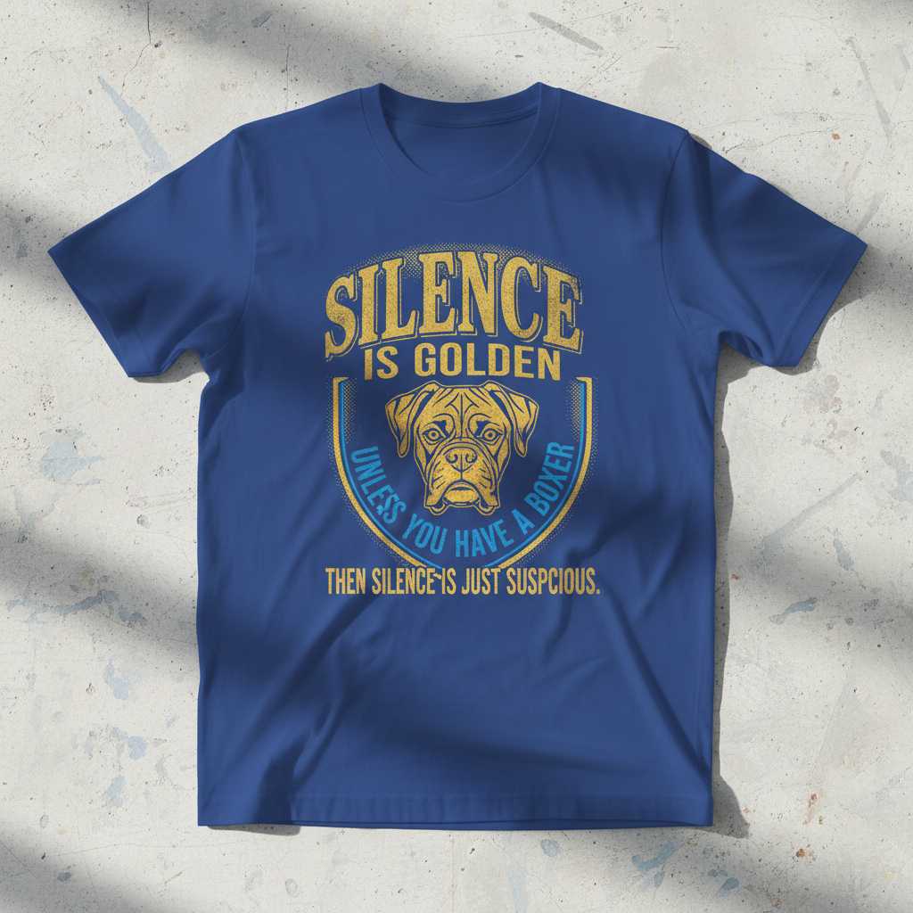 Silence Is Golden Unless You Have A Boxer Then Silence Is Just Suspicious Vintage T-Shirt, Funny Tee Gift Idea