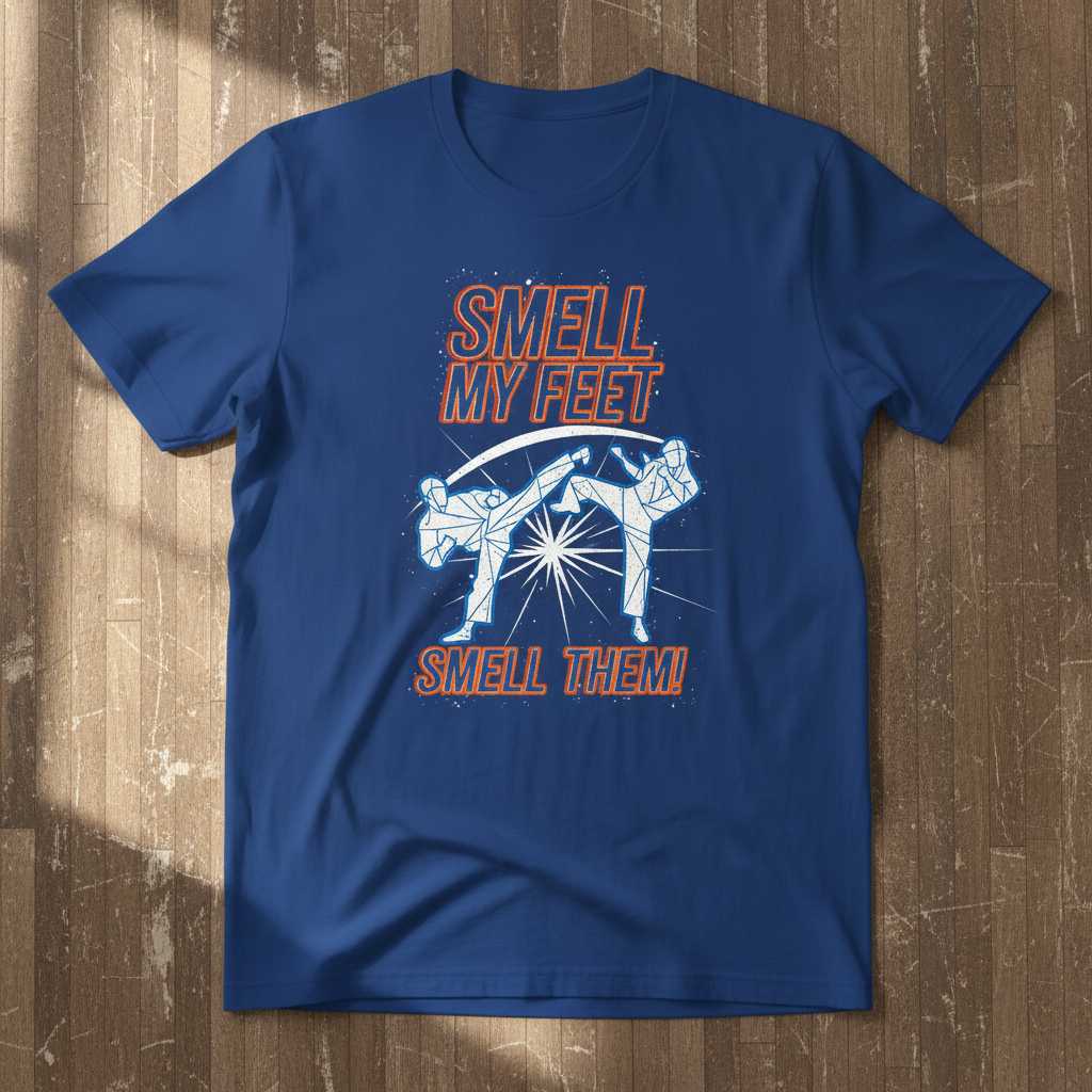 Smell My Feet Smell Them Distressed Taekwondo T-Shirt, Funny Martial Arts Tee Idea