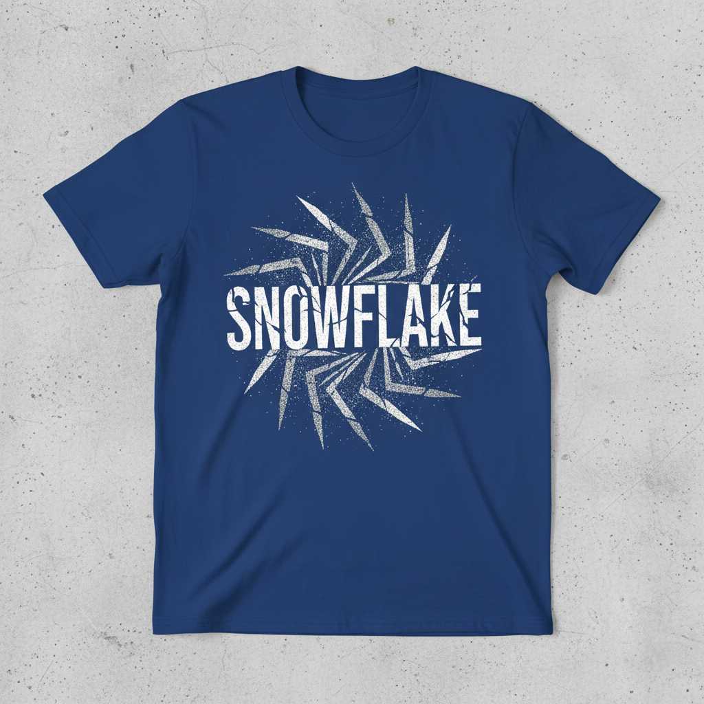 Snowflake Distressed Graphic T-Shirt, Funny Novelty Tee Unisex Present Idea