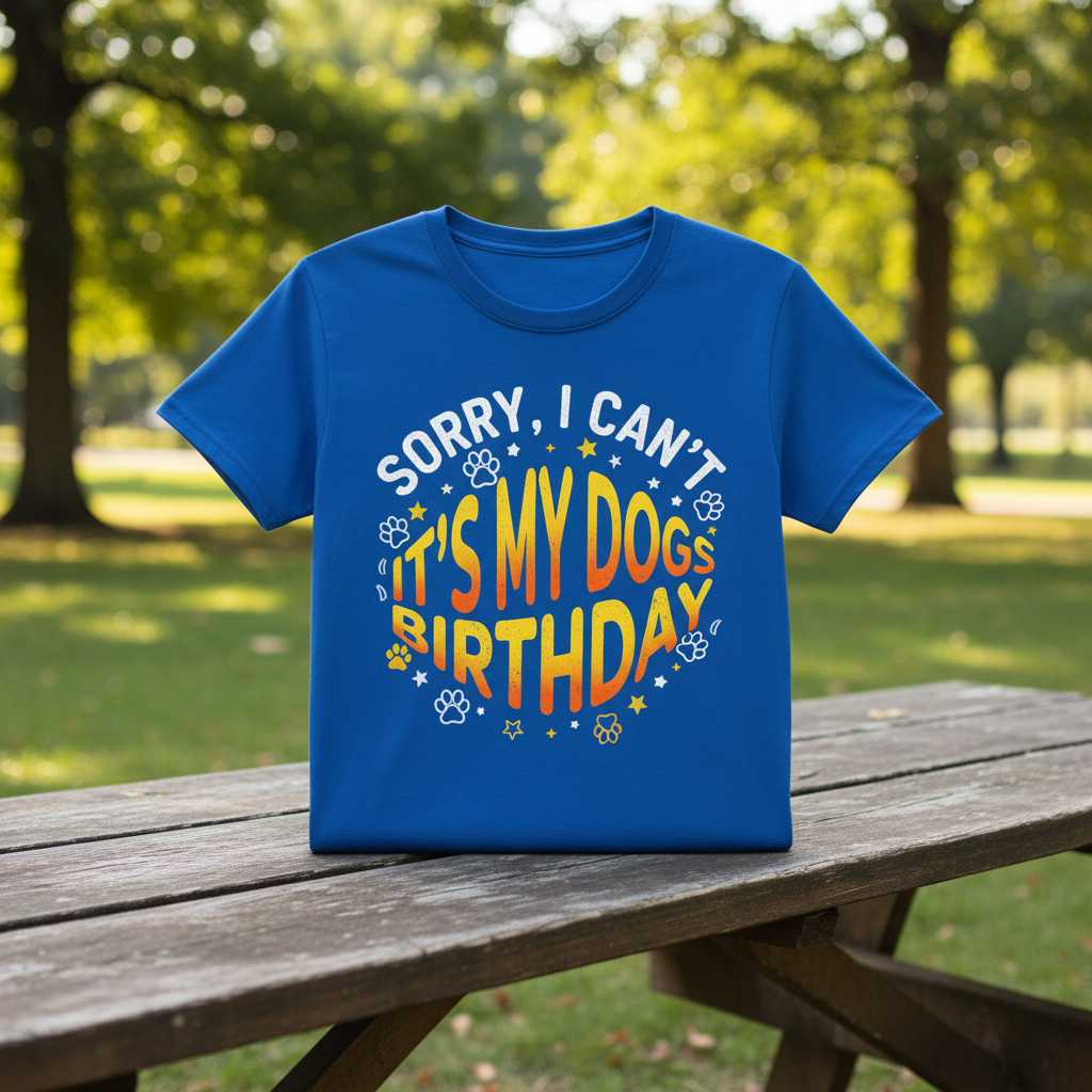 Sorry, I Cant Its My Dogs Birthday Graphic T-Shirt, Funny Tee Idea