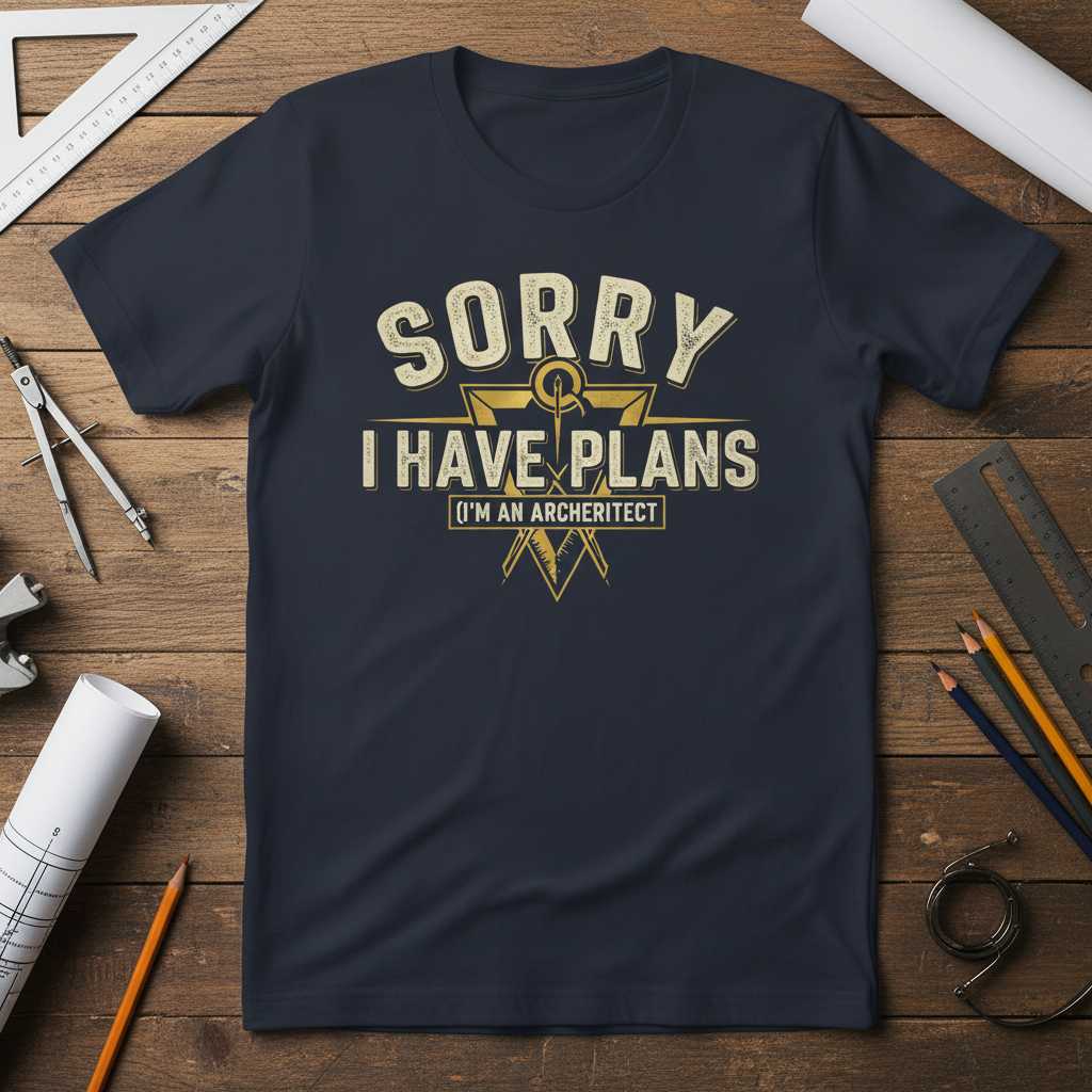 Sorry I Have Plans (Im An Architect) Distressed T-Shirt Funny Tee Idea