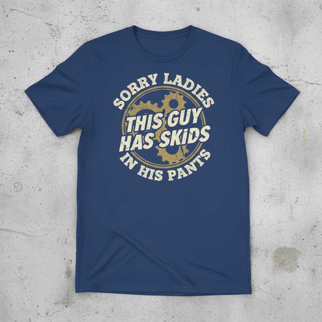 Sorry Ladies This Guy Has Skids In His Pants Distressed T-Shirt Funny Tee