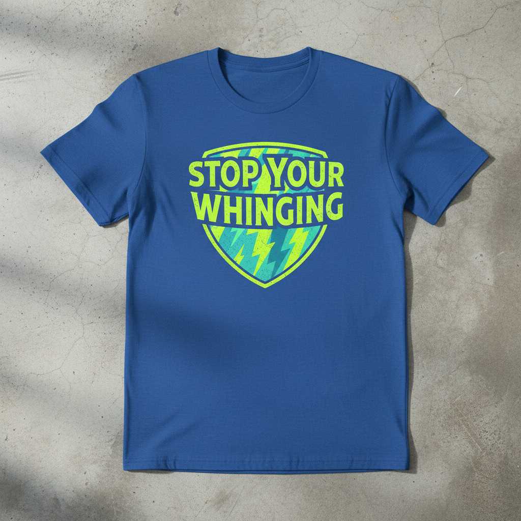 Stop Your Whinging Distressed Graphic T-Shirt, Funny Unisex Novelty Tee Top