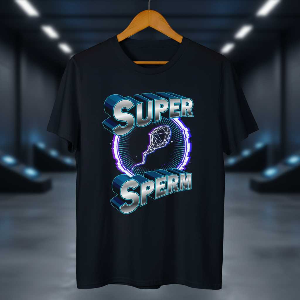Super Sperm Retro Graphic T-Shirt, Funny Fathers Day Tee Novelty Present
