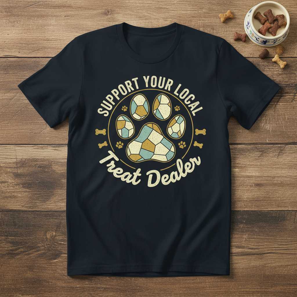 Support Your Local Treat Dealer Retro T-Shirt, Funny Dog Lover Tee Gear