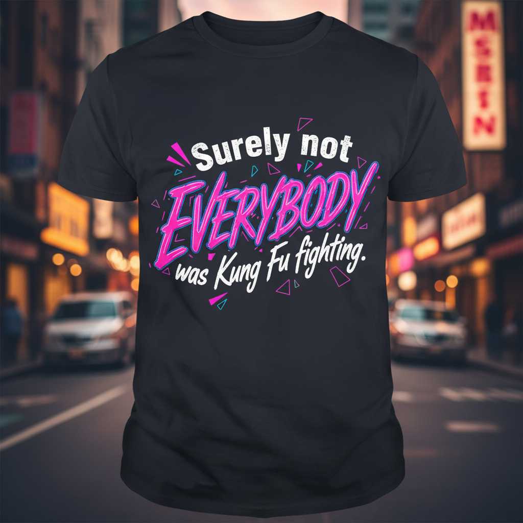 Surely Not Everybody Was Kung Fu Fighting Retro 90s T-Shirt, Funny Tee Idea