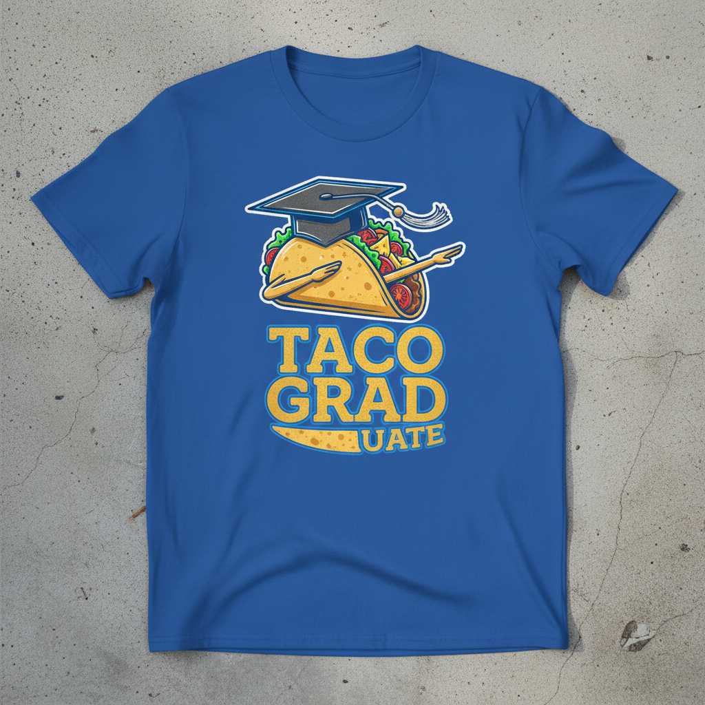 Taco Graduate Graphic T-Shirt, Funny Dabbing Graduation Tee Outfit Idea