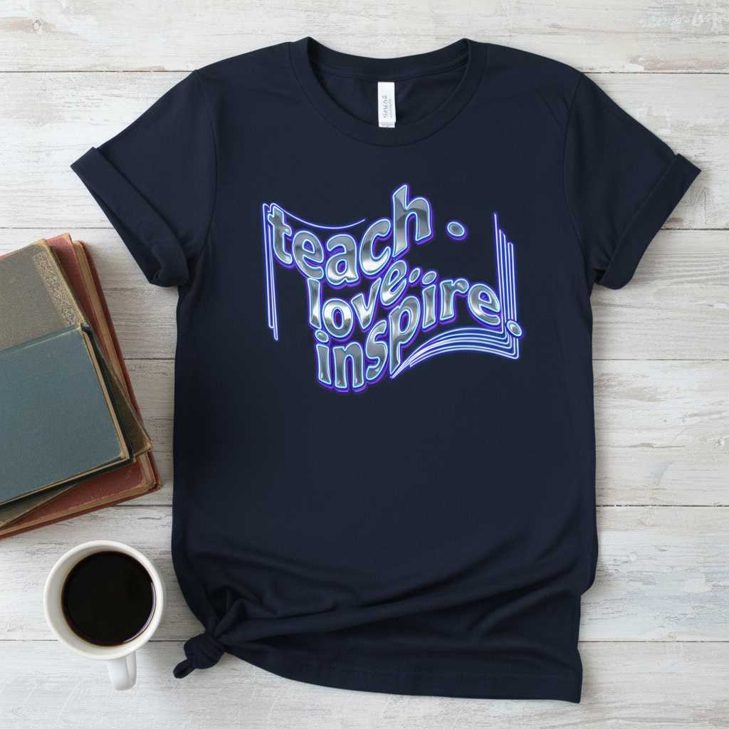 Teach Love Inspire Graphic T-Shirt, Cute Unisex Teacher Tee Present Idea