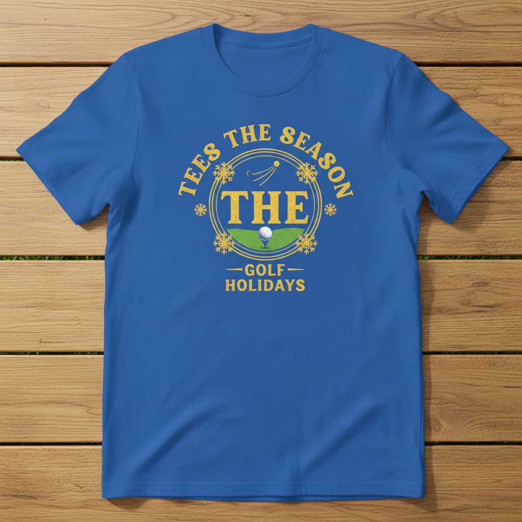 Tees The Season The Golf Holidays Retro Graphic T-Shirt, Novelty Tee Gear