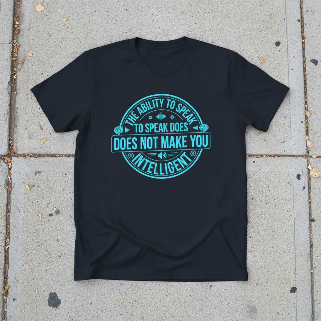 The Ability To Speak Does Not Make You Intelligent Funny T-Shirt Tee Idea