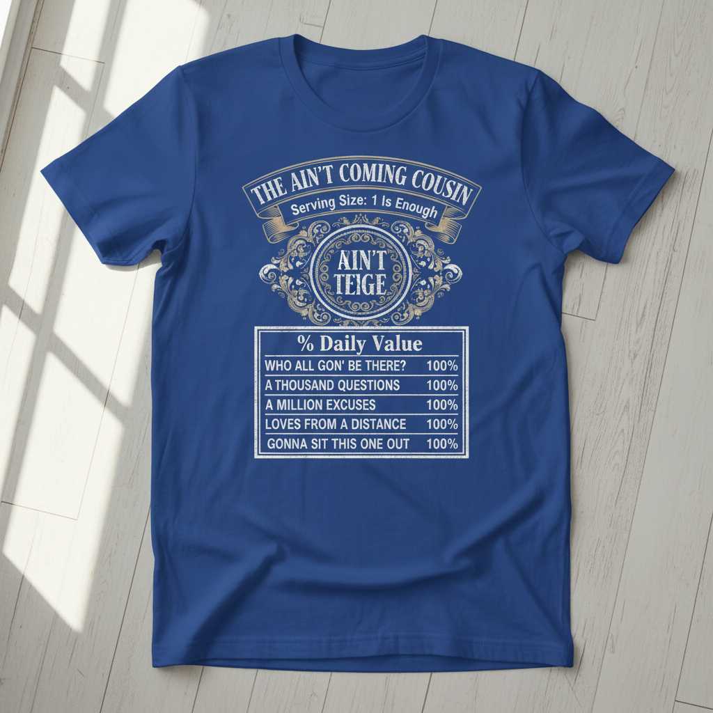 The Aint Coming Cousin Serving Size 1 Is Enough Vintage T-Shirt, Funny Tee
