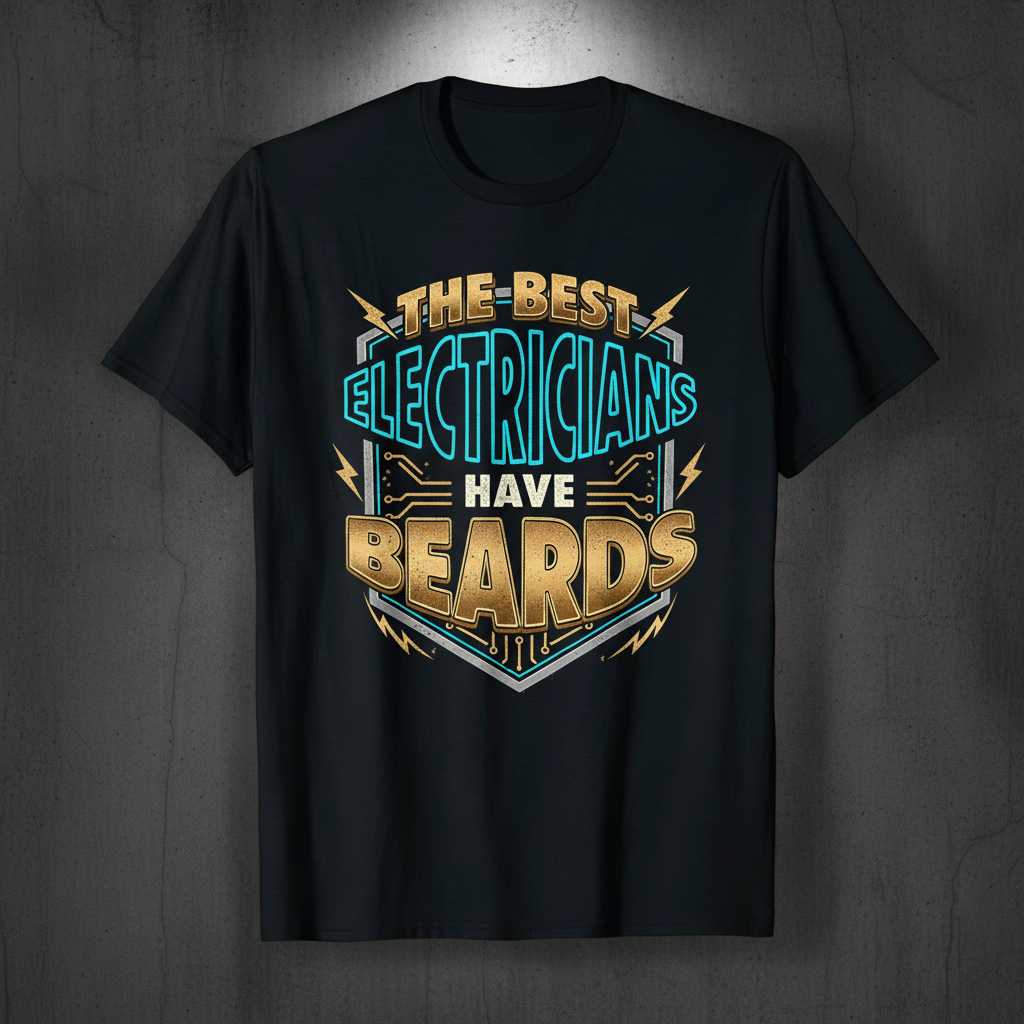 The Best Electricians Have Beards Vintage T-Shirt, Funny Graphic Tee Gear