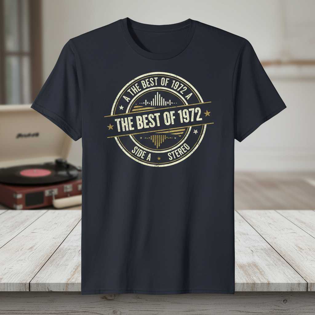 The Best Of 1972 Vintage Retro Distressed T-Shirt, Graphic Birthday Tee Idea