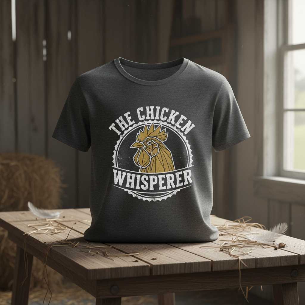 The Chicken Whisperer Vintage T-Shirt, Funny Graphic Tee Farm Present Idea