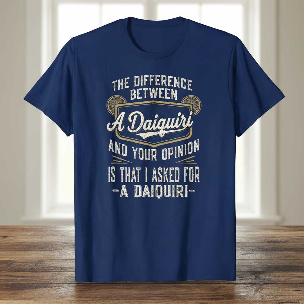 The Difference Between A Daiquiri And Your Opinion Is That I Asked For A Daiquiri Vintage T-Shirt Funny Tee
