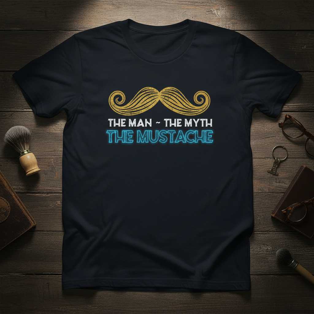 The Man The Myth The Mustache Vintage Distressed T-Shirt, Funny Graphic Tee Idea