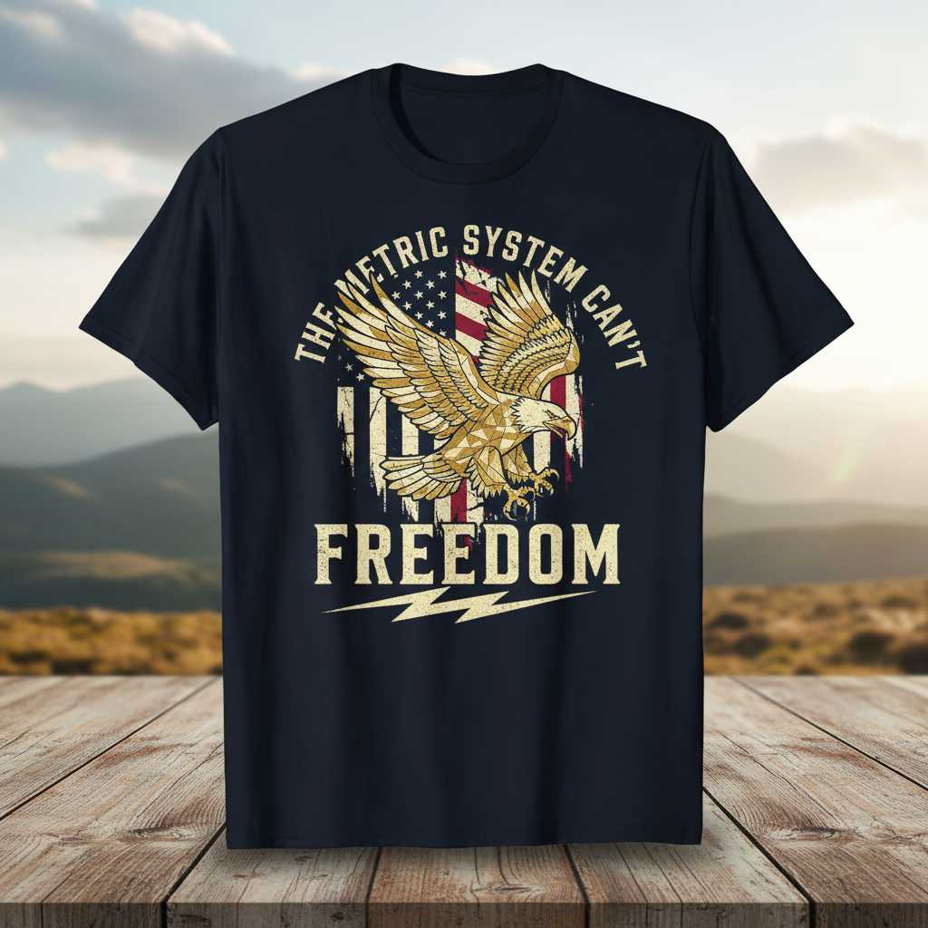 The Metric System Cant Freedom Vintage Distressed T-Shirt, Funny Novelty Tee