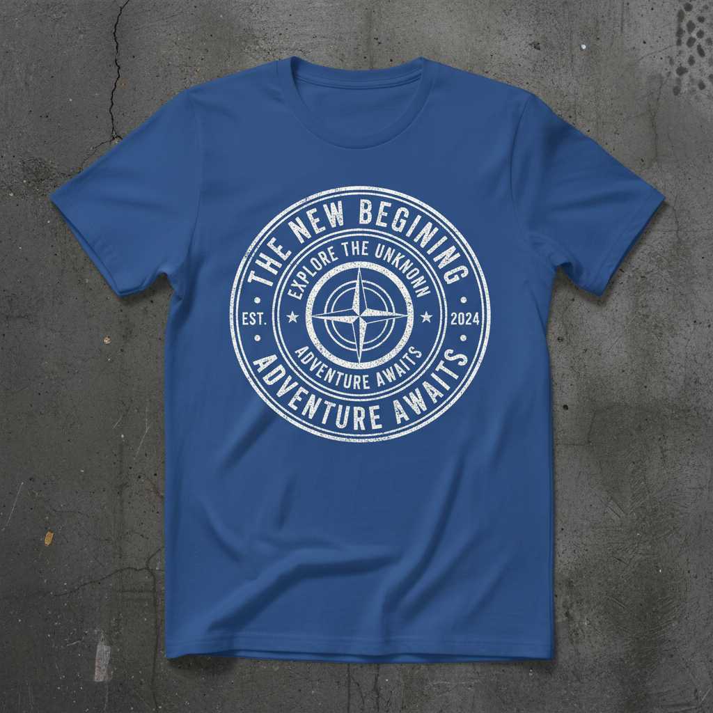 The New Begining Explore The Unknown Adventure Awaits Vintage T-Shirt Graphic Tee Top