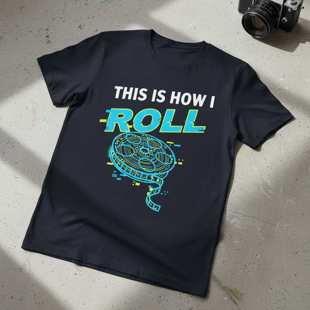 This Is How I Roll Retro Glitch T-Shirt, Graphic Film Producer Tee Idea