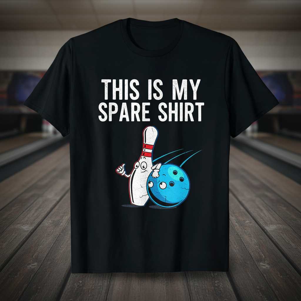 This Is My Spare Shirt Distressed Bowling T-Shirt, Funny Graphic Tee Idea