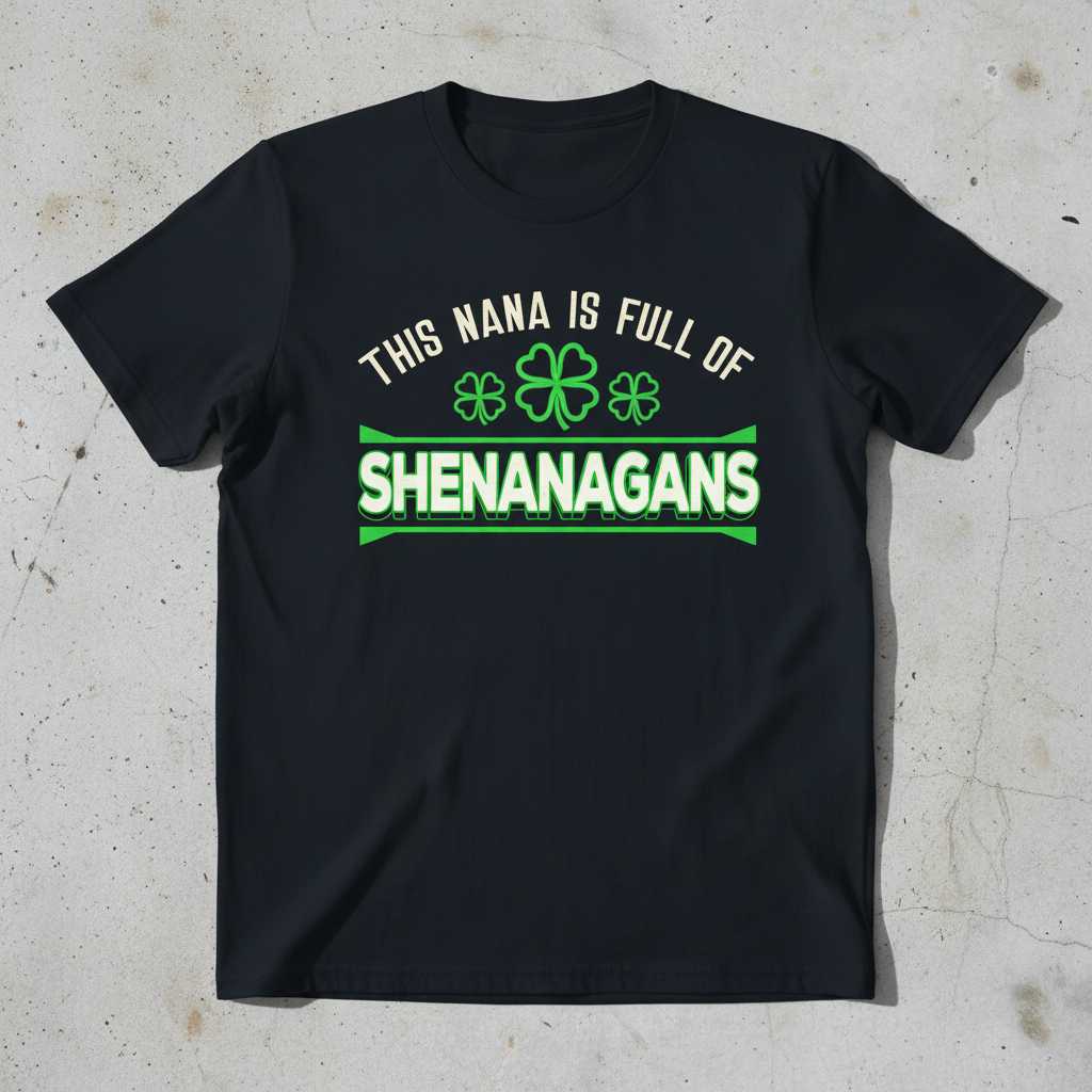 This Nana Is Full Of Shenanigans Irish Graphic T-Shirt, Funny Novelty Tee