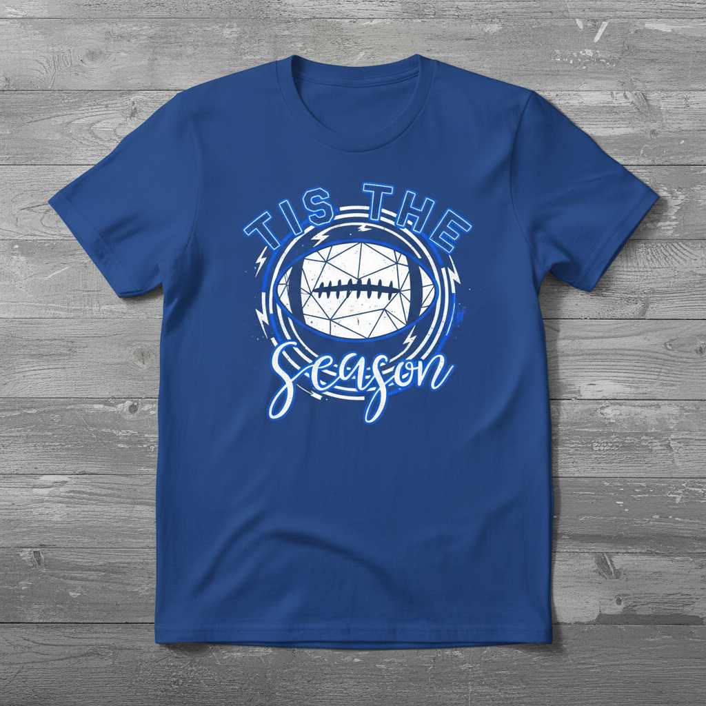 Tis The Season Football Distressed T-Shirt, Graphic Game Day Sports Tee