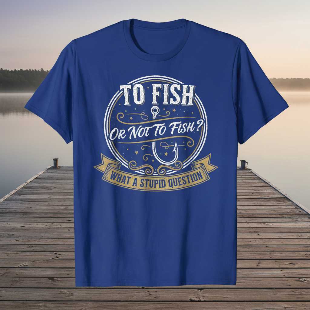 To Fish Or Not To Fish- What A Stupid Question Vintage T-Shirt Funny Tee Idea