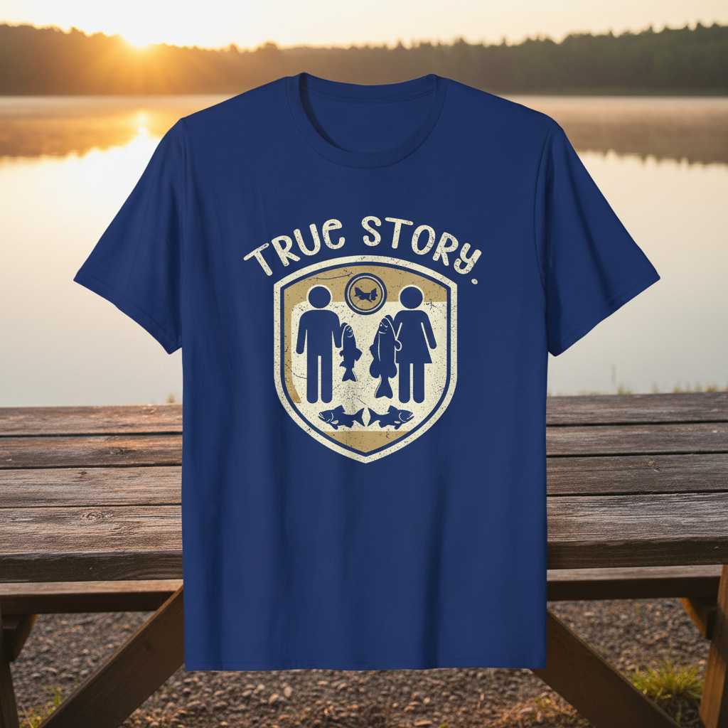 True Story Vintage Fishing T-Shirt, Funny Graphic Fisherman Tee Present