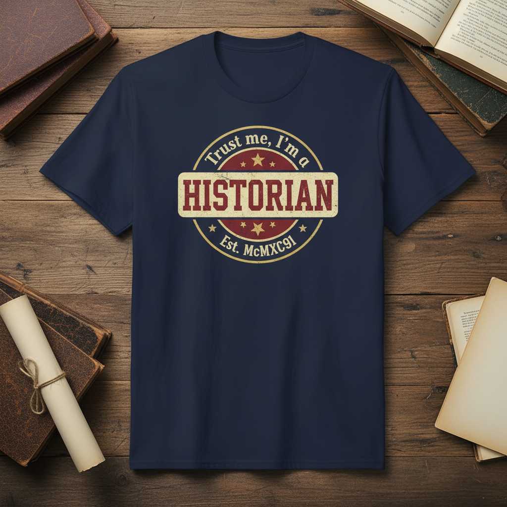 Trust Me, Im A Historian Vintage Distressed T-Shirt, Funny Novelty Tee Idea