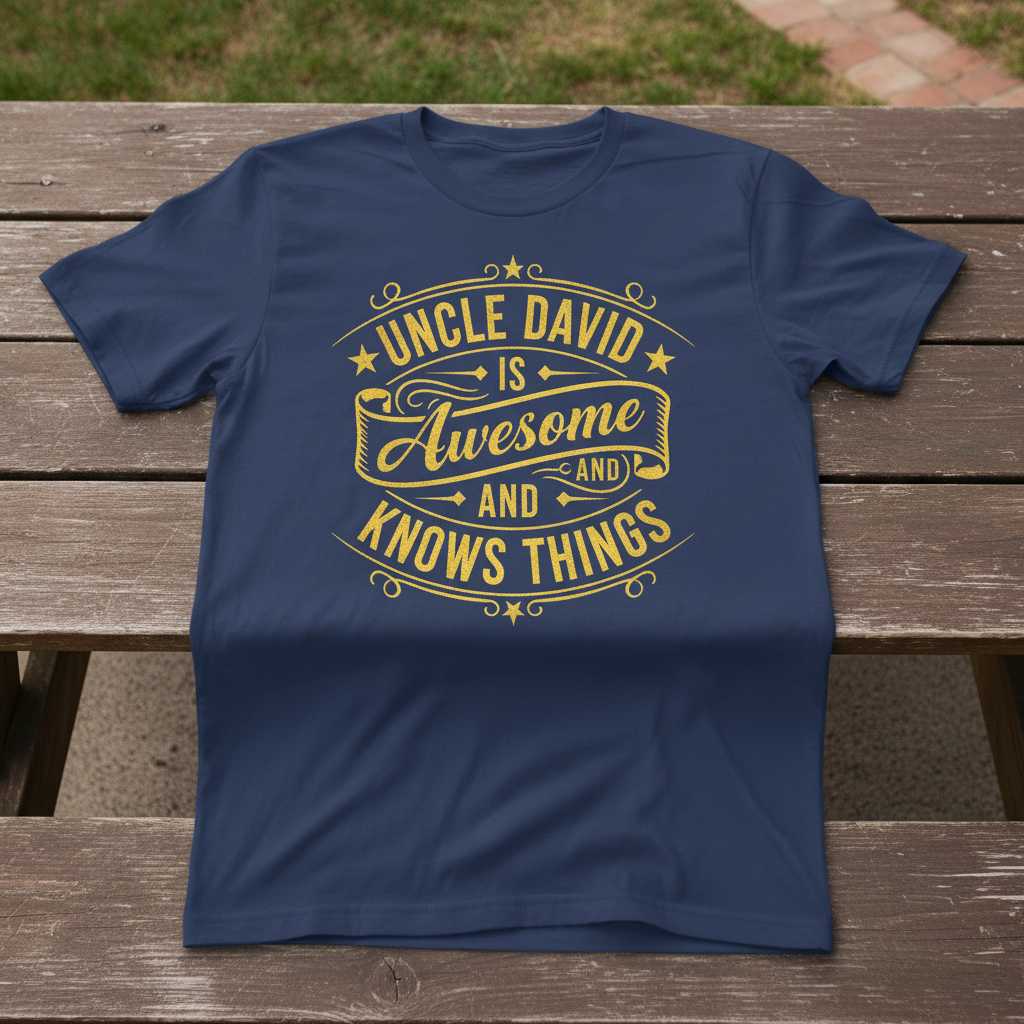 Uncle David Is Awesome And Knows Things Vintage Retro T-Shirt Novelty Tee