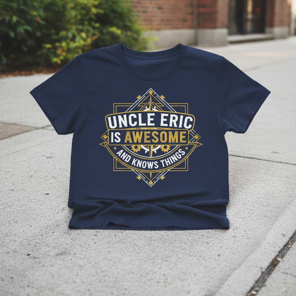 Uncle Eric Is Awesome And Knows Things Retro T-Shirt, Funny Graphic Tee Idea