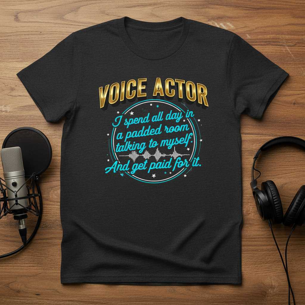 Voice Actor I Spend All Day In A Padded Room Talking To Myself And Get Paid For It Retro T-Shirt Funny Tee