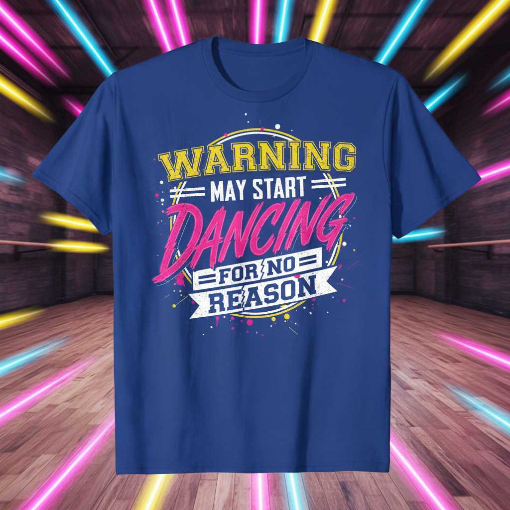 Warning May Start Dancing For No Reason Distressed T-Shirt, Funny Tee Gear