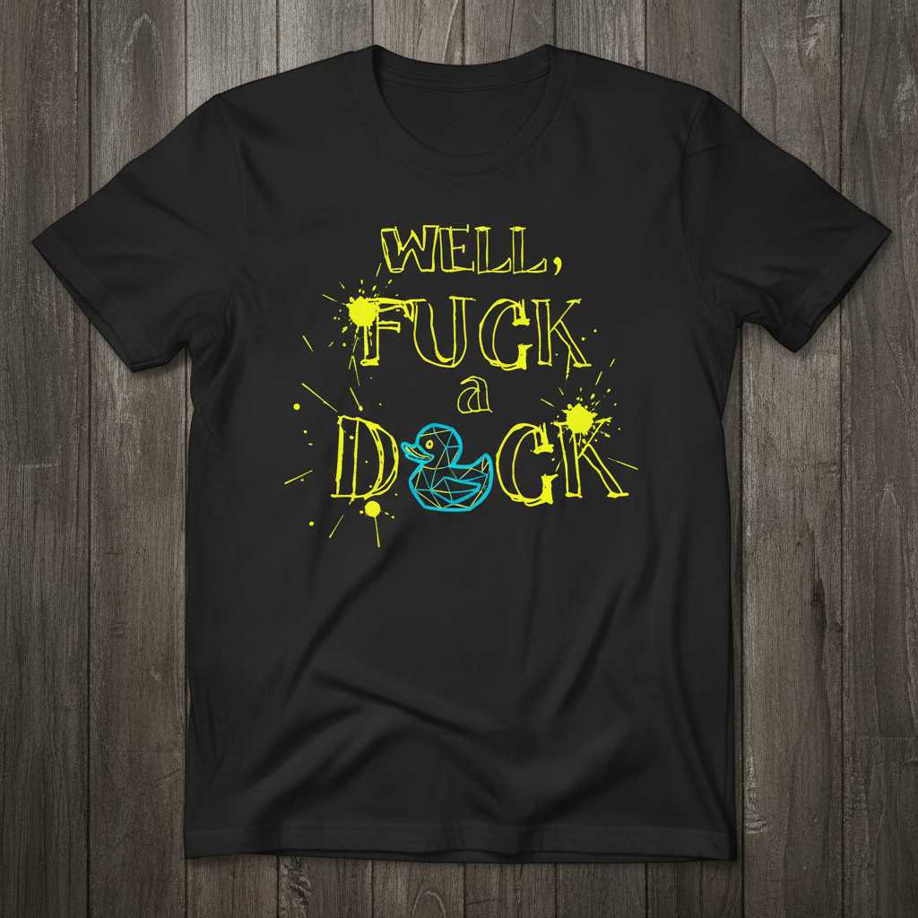 Well, Fuck a Duck Grunge Graphic T-Shirt, Funny Unisex Novelty Tee Merch