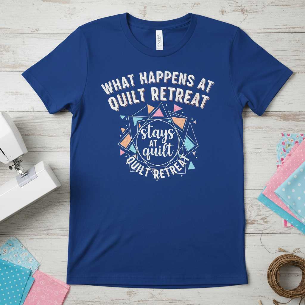 What Happens At Quilt Retreat Stays At Quilt Retreat T-Shirt Funny Tee Idea