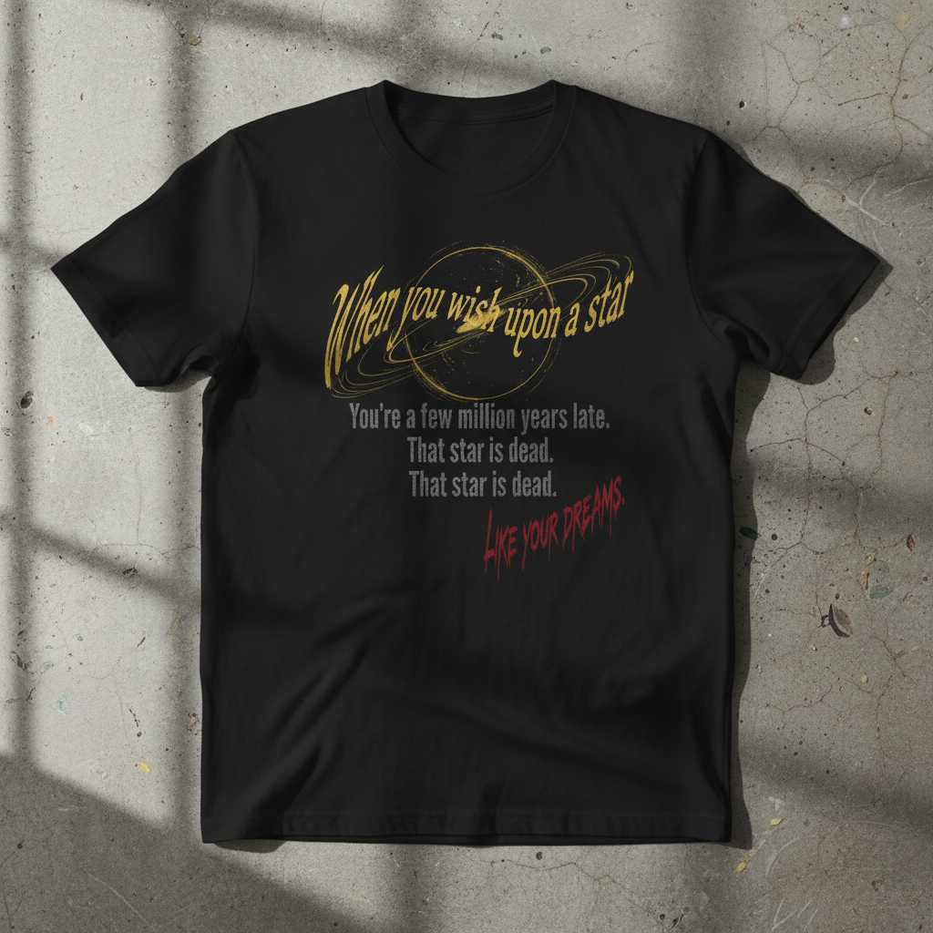 When You Wish Upon A Star Youre A Few Million Years Late That Star Is Dead Like Your Dreams Distressed T-Shirt, Funny Tee Gear