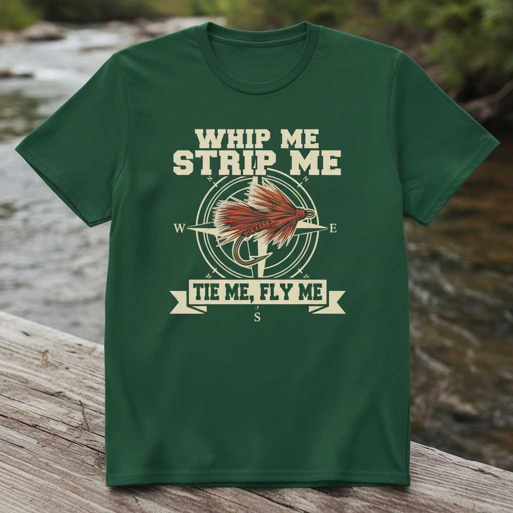 Whip Me Strip Me Tie Me Fly Me Vintage Fly Fishing T-Shirt Angler Tee Idea