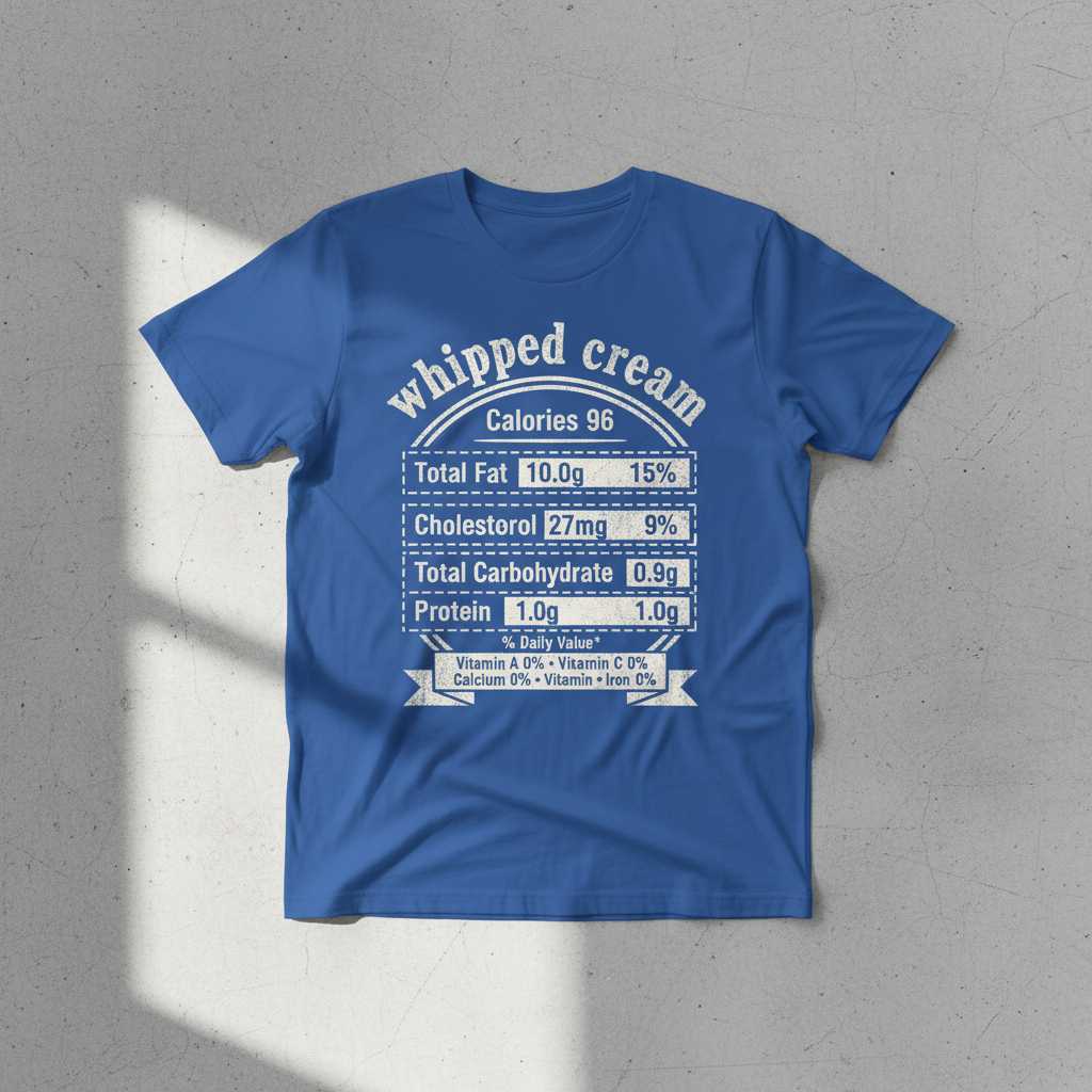 Whipped Cream Nutrition Facts Distressed T-Shirt, Funny Thanksgiving Tee Outfit