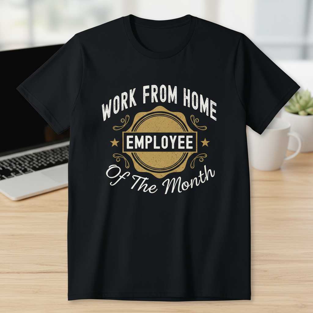 Work From Home Employee Of The Month Vintage T-Shirt, Funny Tee Gift Idea