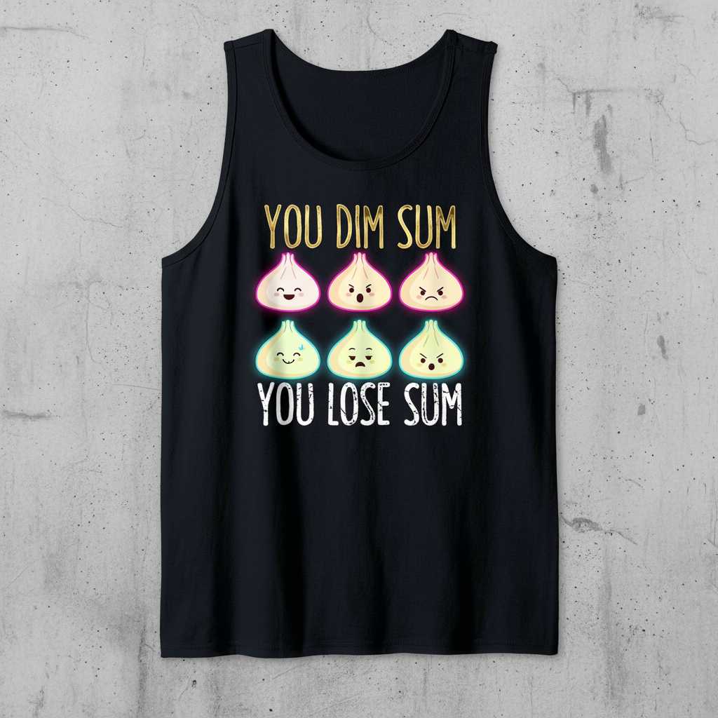 You Dim Sum You Lose Sum Distressed T-Shirt, Funny Asian Food Tee Gift Idea