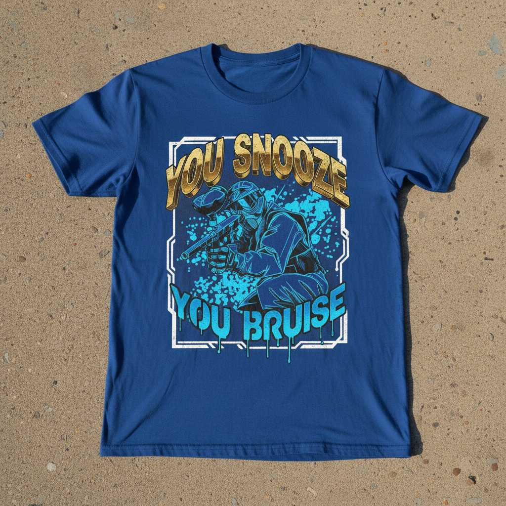 You Snooze You Bruise Grunge Paintball T-Shirt, Funny Graphic Tee Sports Gear