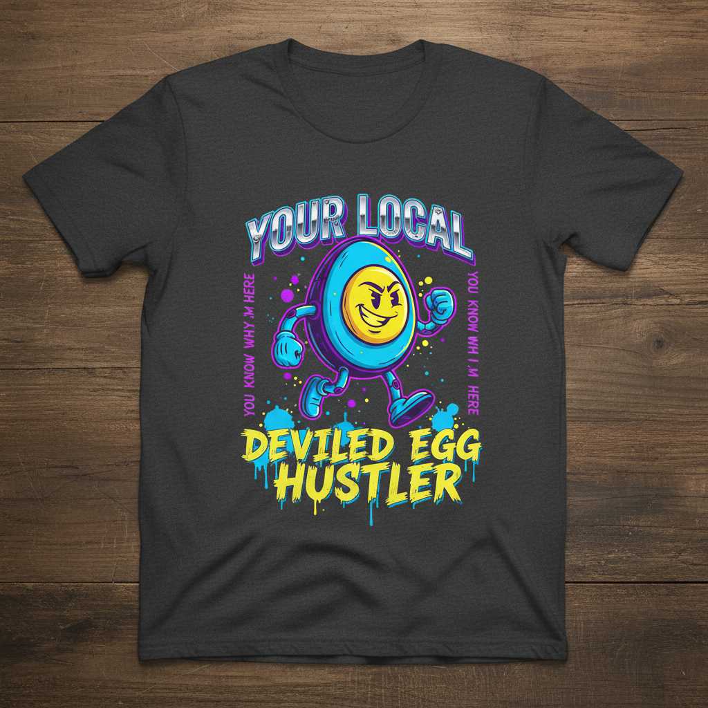 Your Local Deviled Egg Hustler Vintage T-Shirt, Funny Novelty Tee Gear