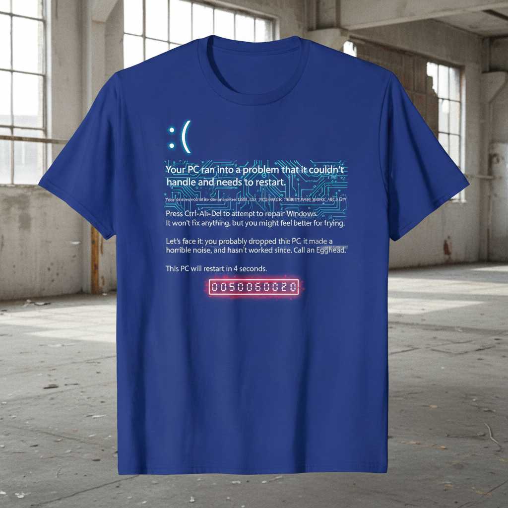 Your PC Ran Into A Problem That It Couldnt Handle And Needs To Restart T-Shirt, Funny IT Tee Merch