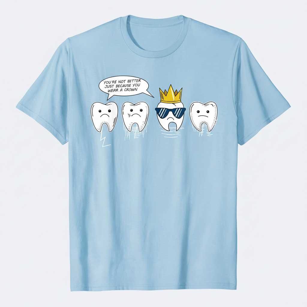 Youre Not Better Just Because You Wear A Crown Dentist Tooth T-Shirt Funny Tee