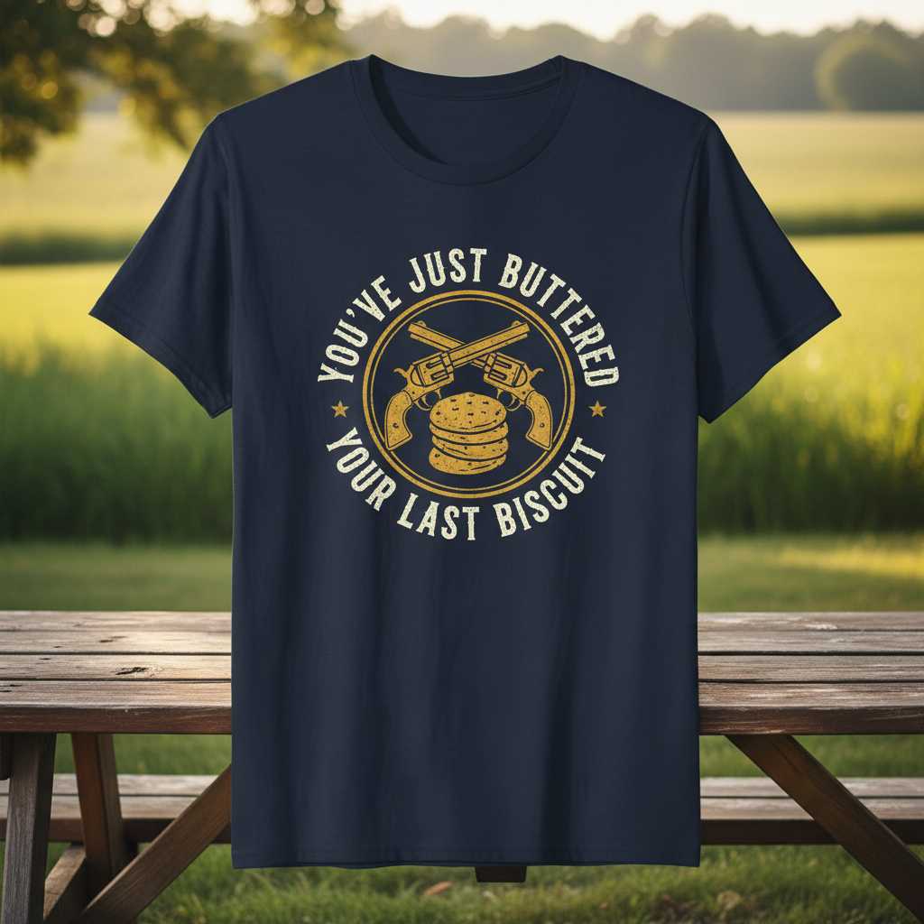 Youve Just Buttered Your Last Biscuit Vintage T-Shirt Funny Tee Present